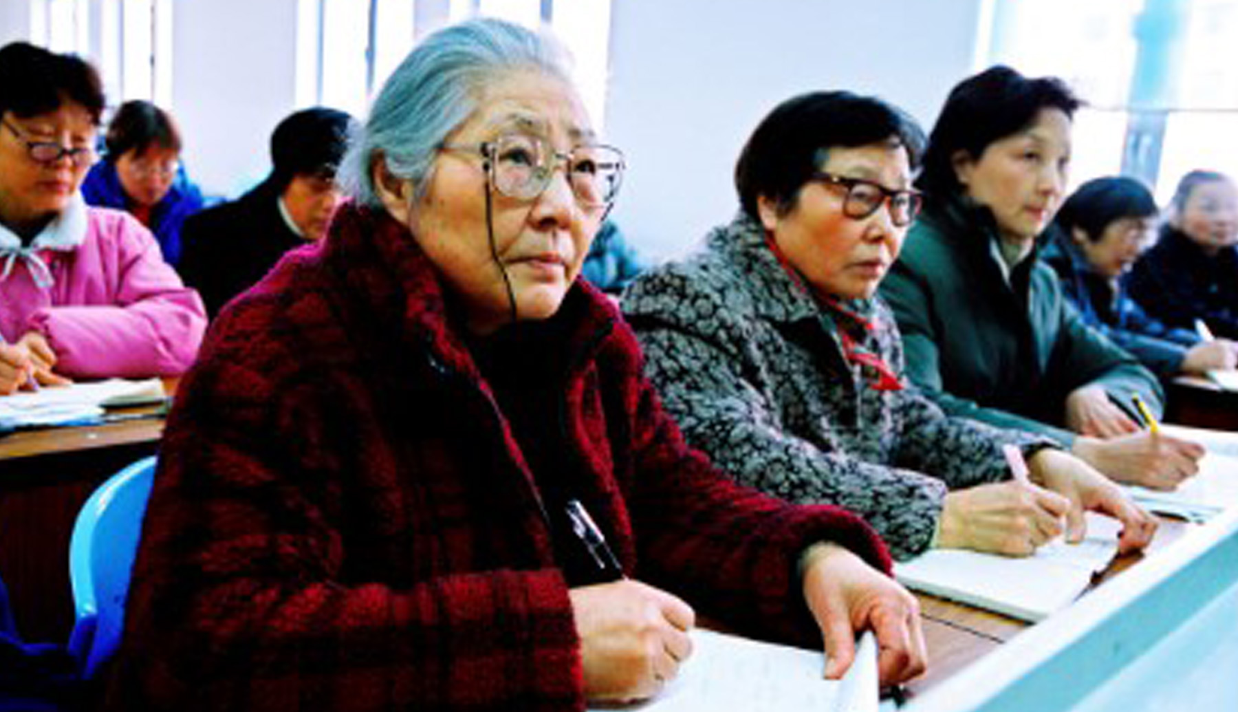 photograph showing seniors in class